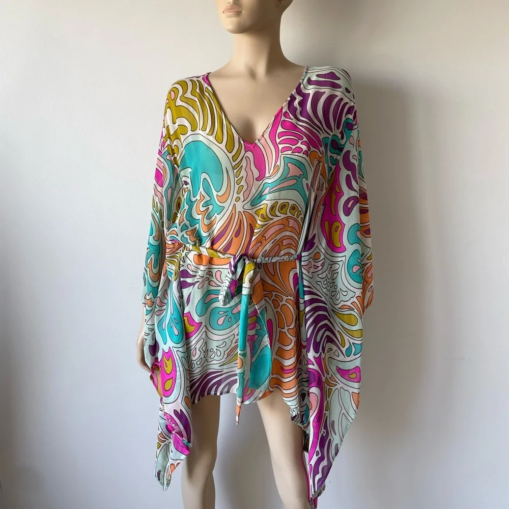 Matthew Williamson for H&M Vintage Beach Tunic Cover Up silk size s